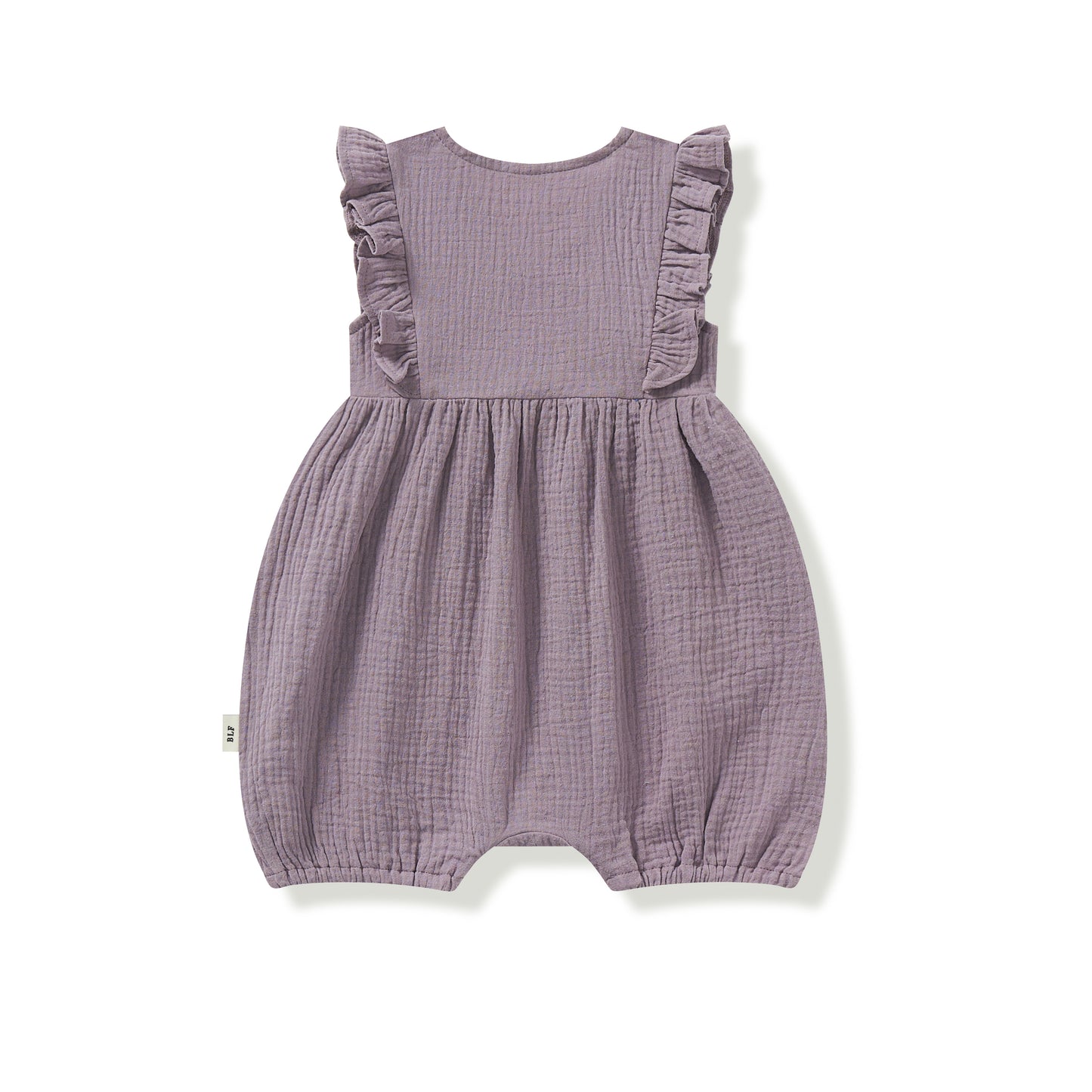Frilled Sleeveless Organic Cotton Romper Violet