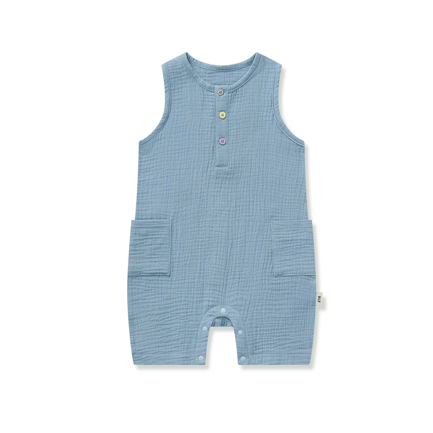 Sleeveless Organic Cotton Romper Periwinkle