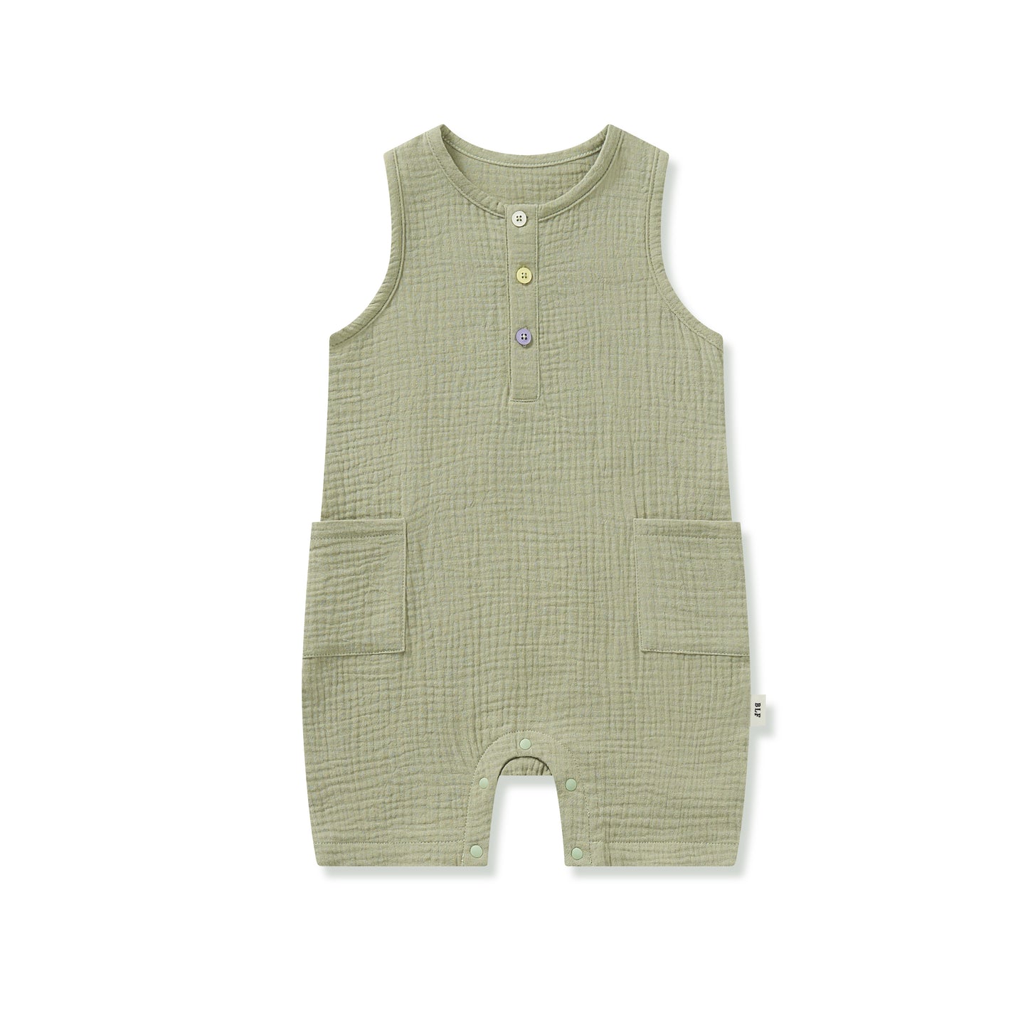 Sleeveless Organic Cotton Romper Sage