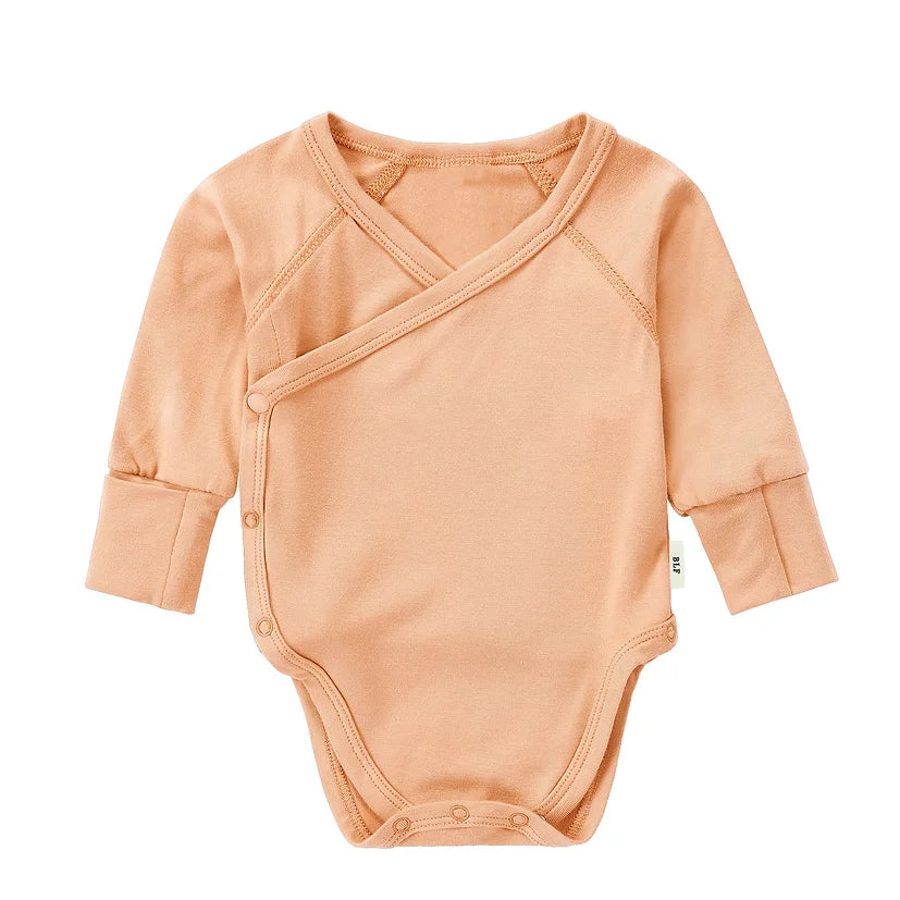 Bamboo Crossover Bodysuit - Seashell