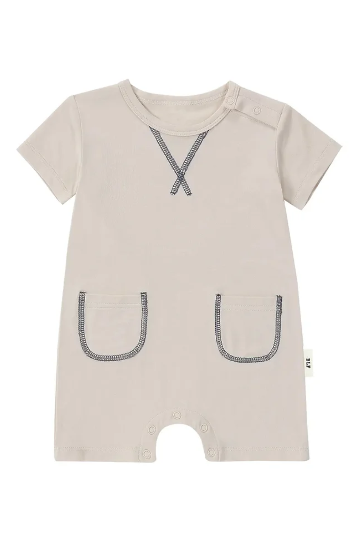 Bamboo Sailor Short Romper - Latte