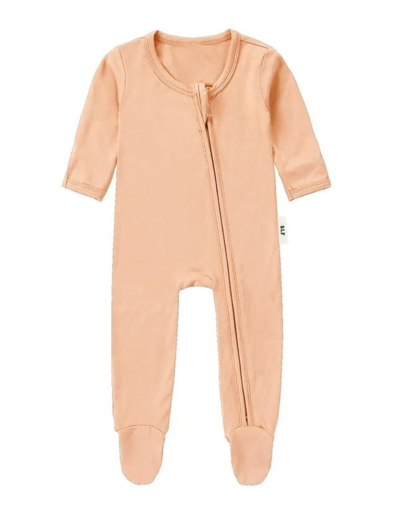 Bamboo Zipped Romper - Seashell