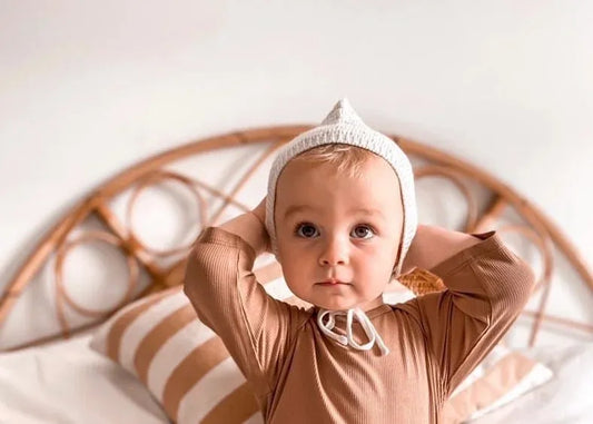 Merino Wool Baby Bonnet - Cream