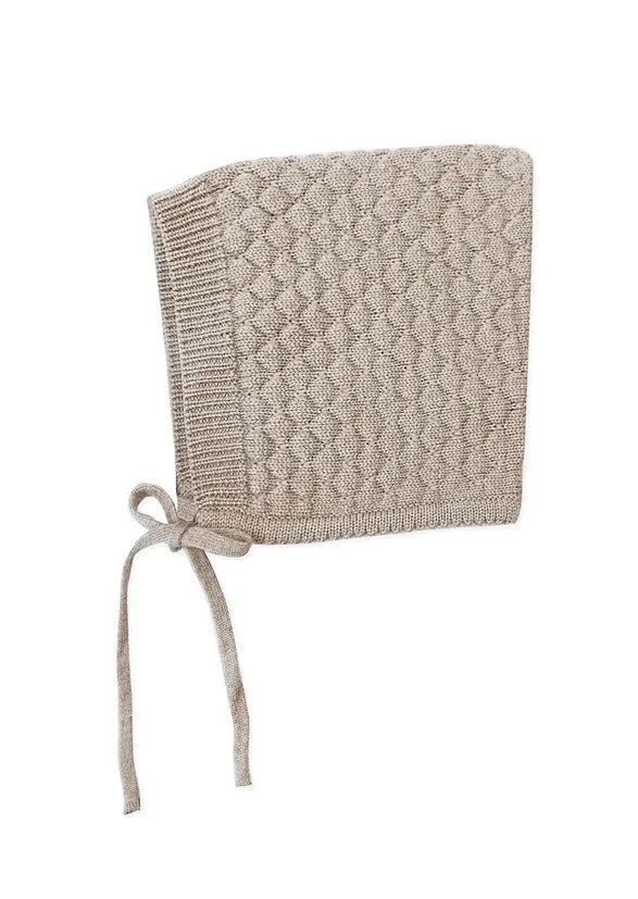 Merino Wool Baby Bonnet - Camel