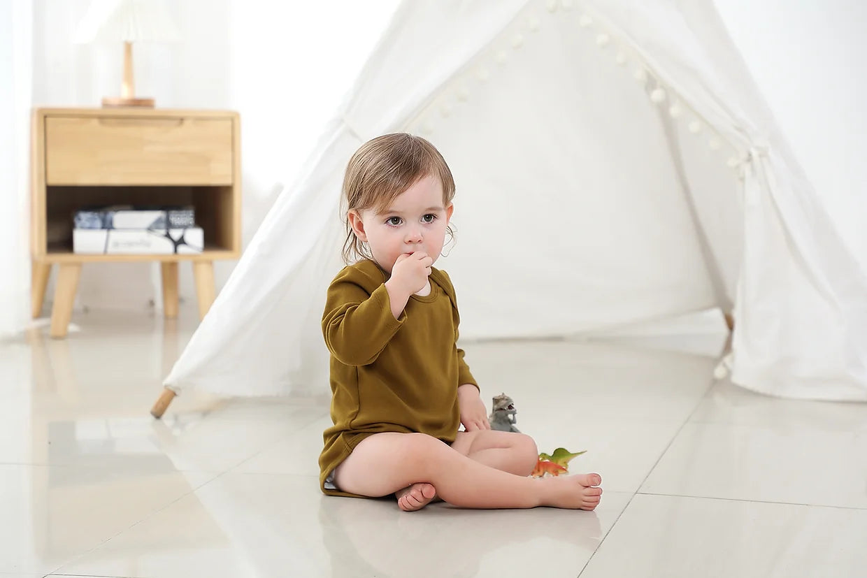 Organic Cotton Bodysuit - Chocolate