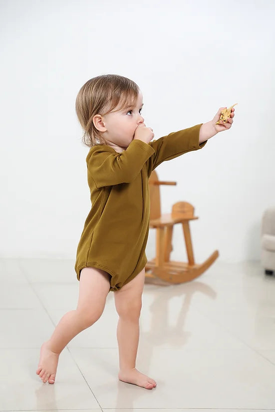 Organic Cotton Bodysuit - Chocolate
