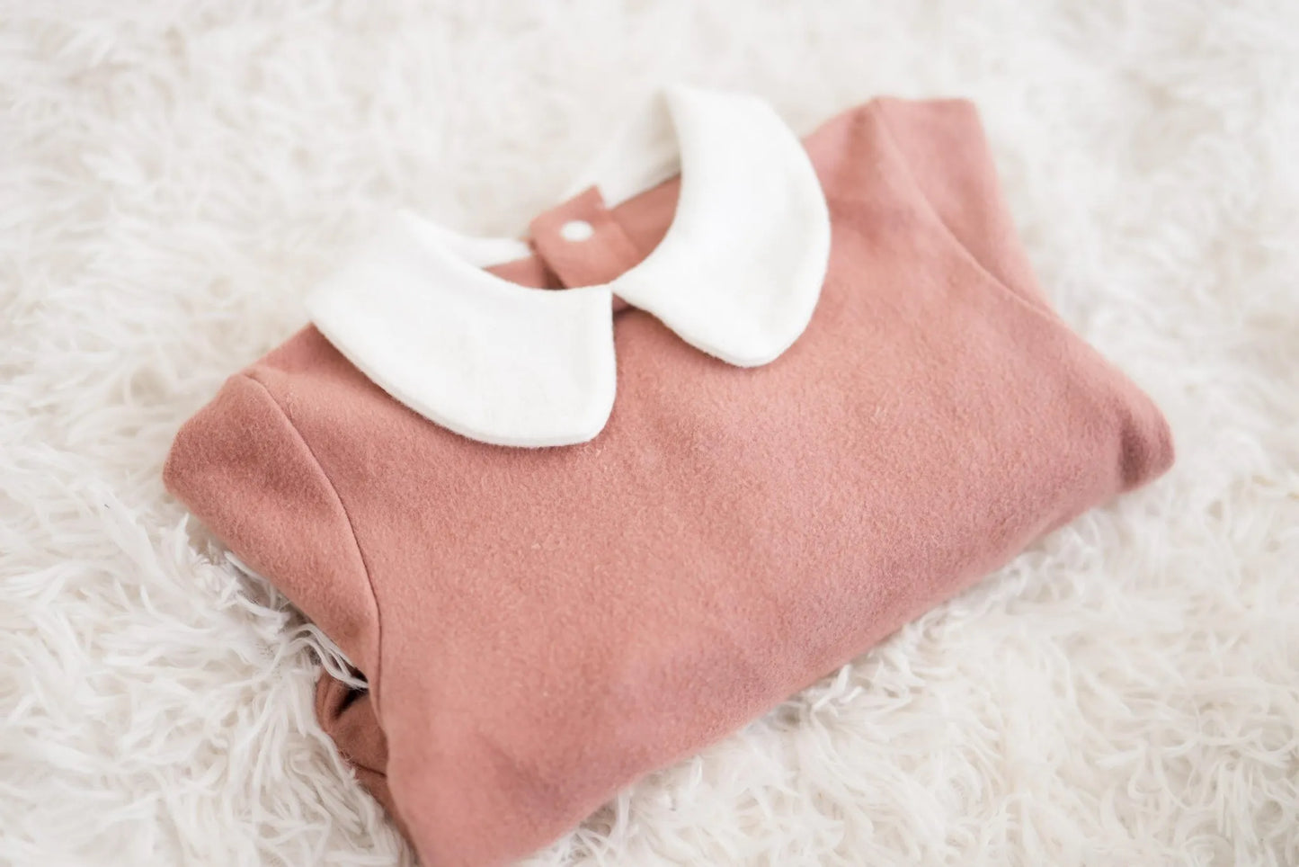 Organic Cotton Fleece Romper (Dusty Pink)