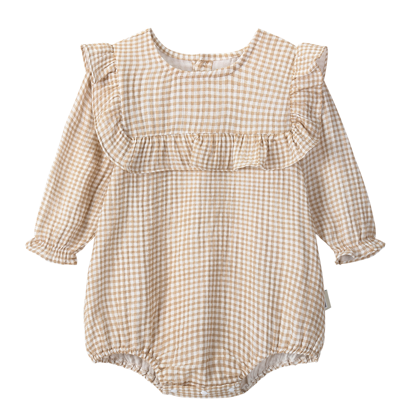 Organic Cotton Frilled Bloomer Romper - Plaid