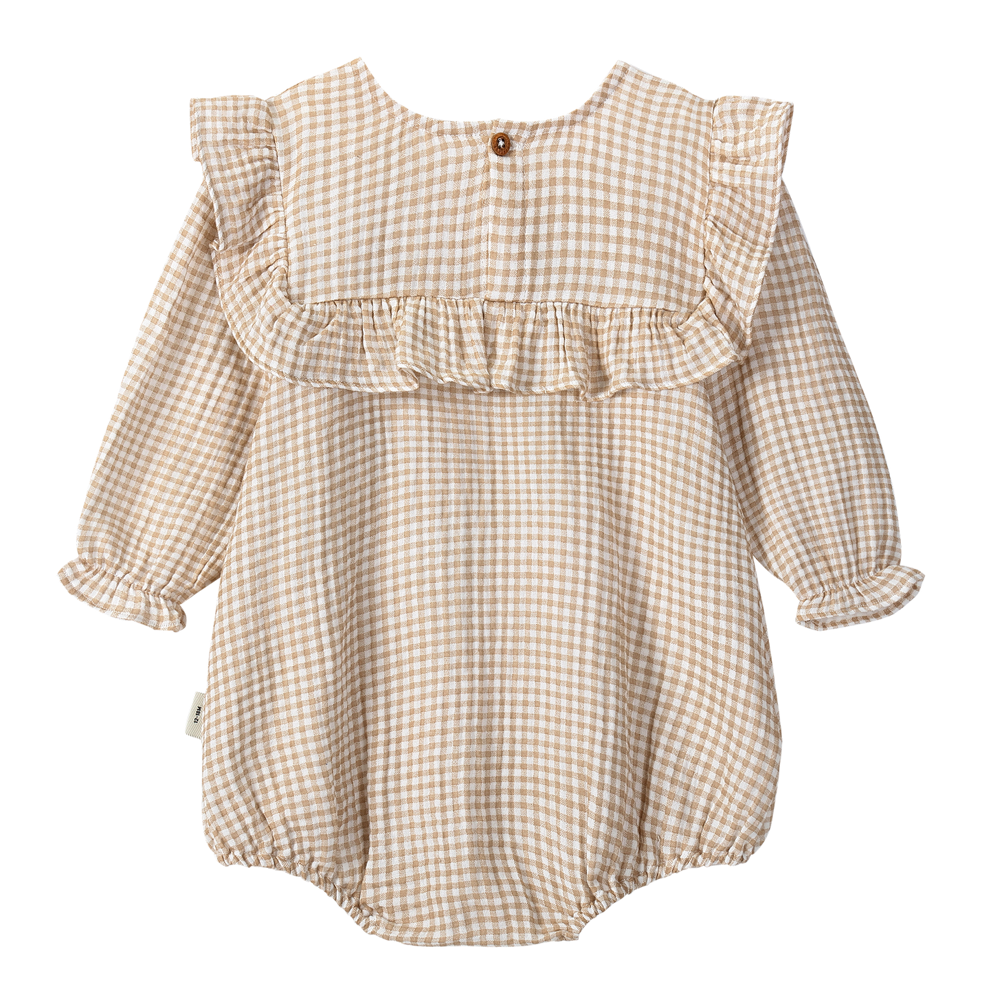 Organic Cotton Frilled Bloomer Romper - Plaid