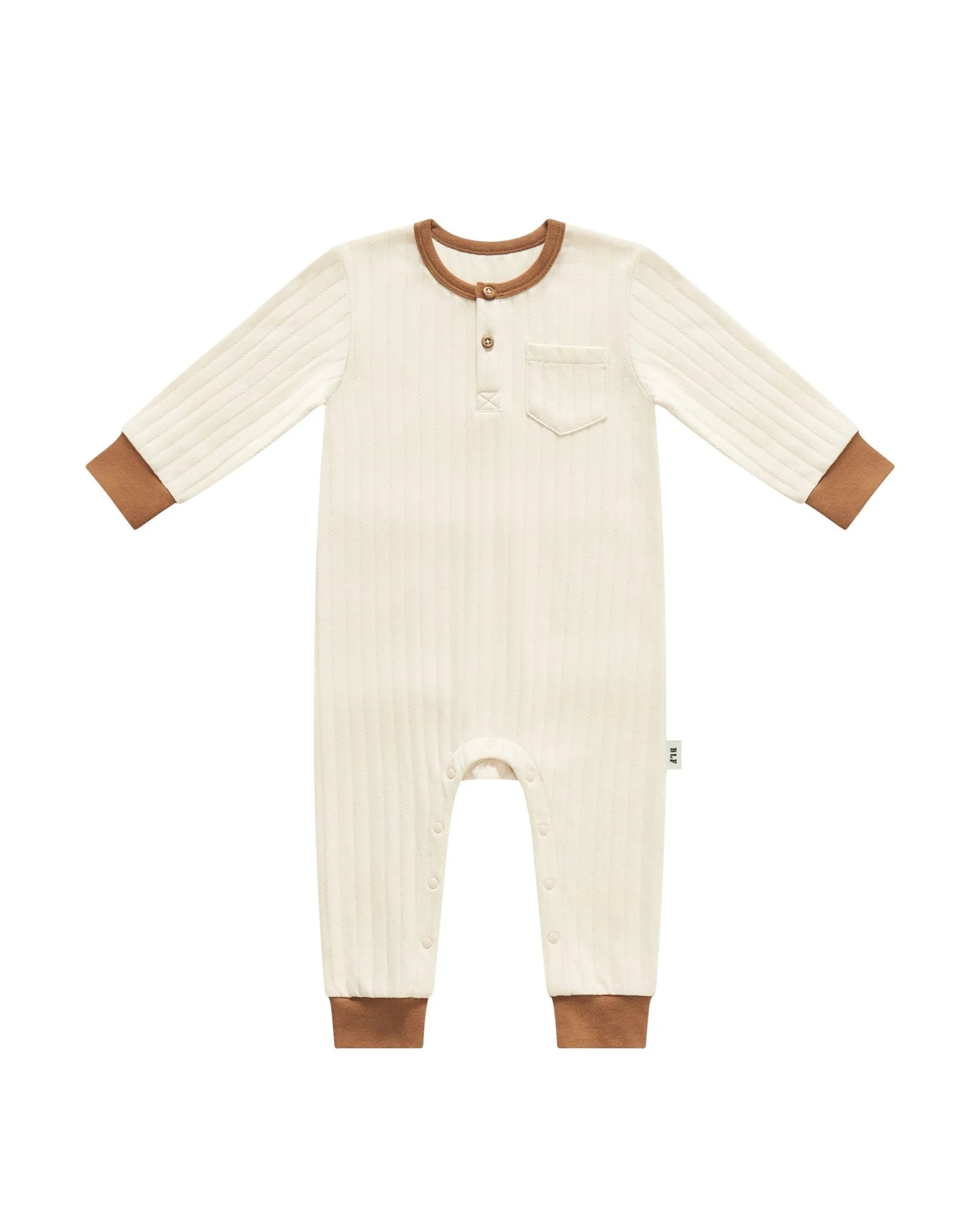Organic Cotton Jaquard Romper (Vanilla and Chocolate)
