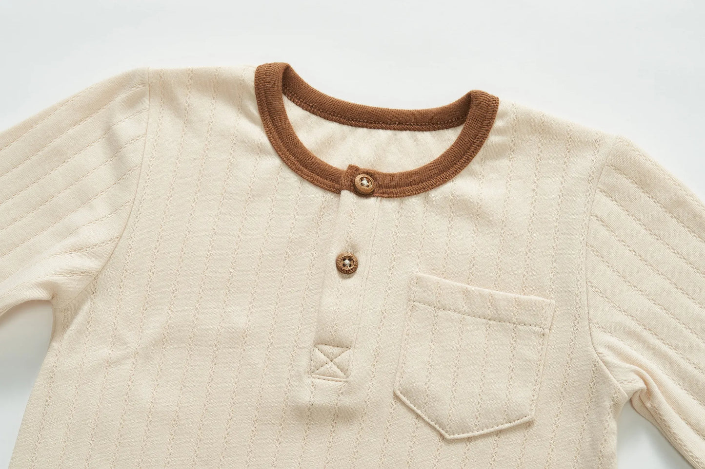 Organic Cotton Jaquard Romper (Vanilla and Chocolate)