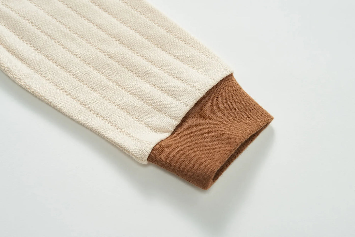 Organic Cotton Jaquard Romper (Vanilla and Chocolate)