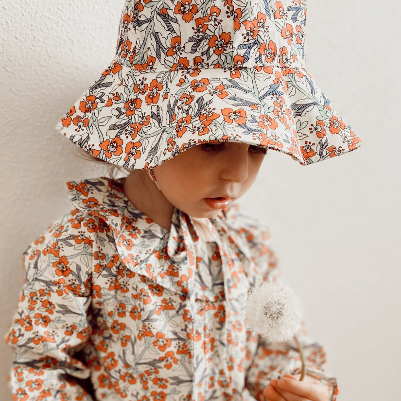 Organic Cotton Sun Hat - Poppy