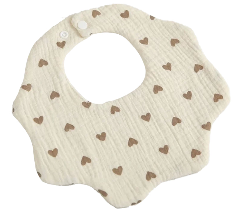 Organic Dribble Bib - Hearts