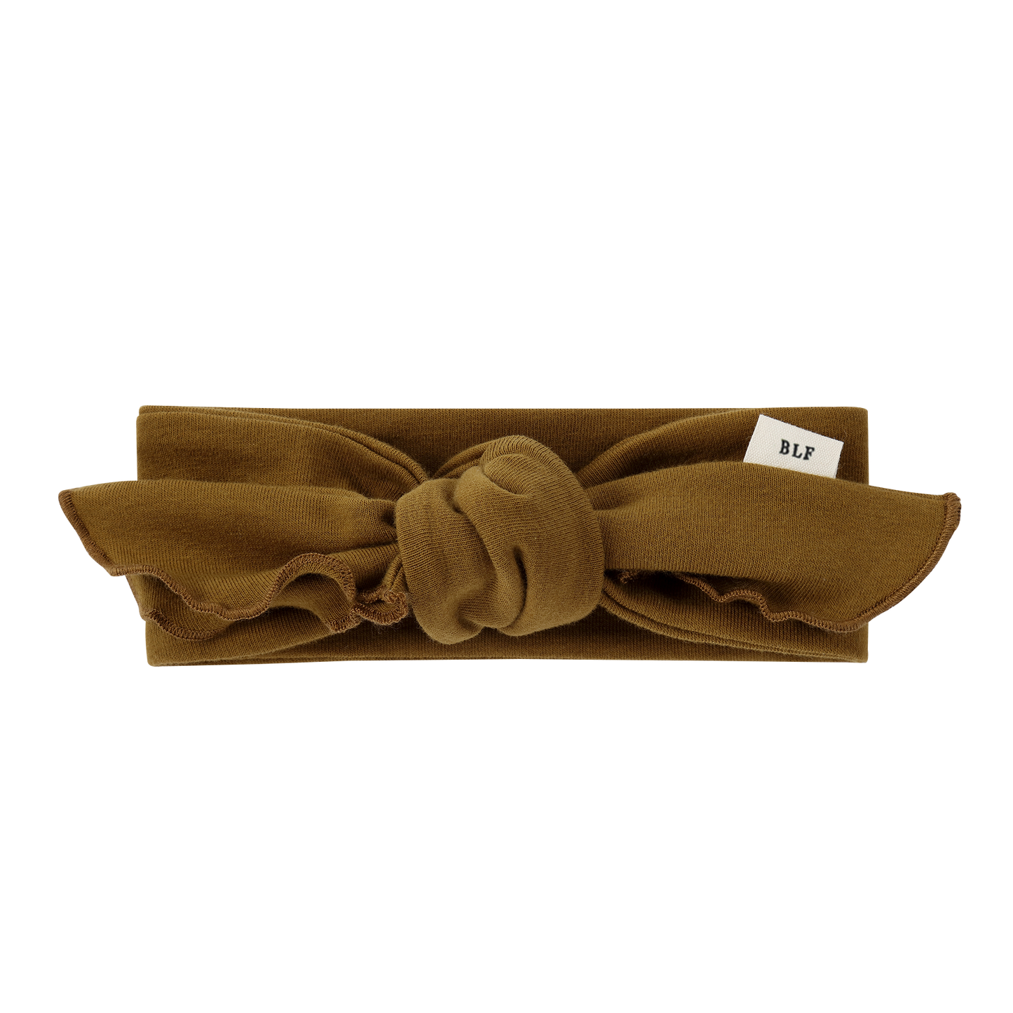Organic Frilled Bow - Chocolate