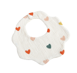 Organic Dribble Bib - Rainbow Hearts