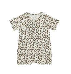 Muslin Short Romper - Organic Cotton (Leopard)