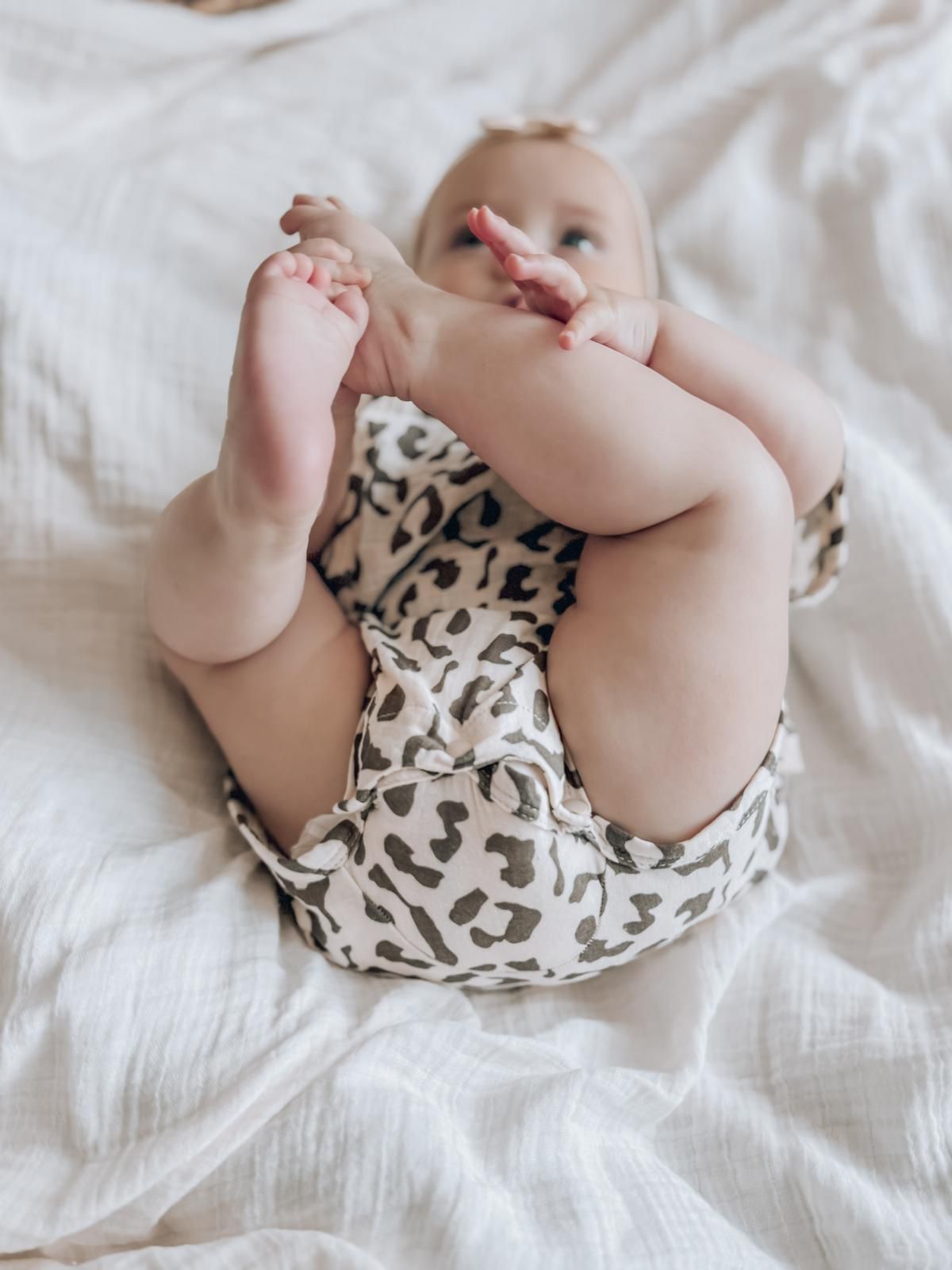 Muslin Short Romper - Organic Cotton (Leopard)