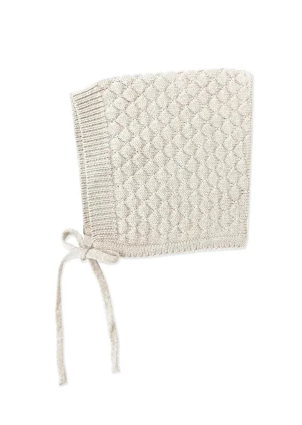 Merino Wool Baby Bonnet - Cream